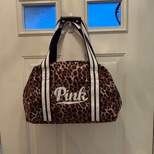PINK Victoria's Secret Brown Leopard Travel Bag Great condition
